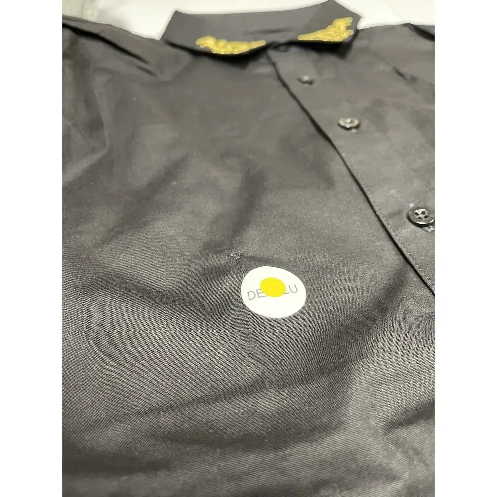 Sik Silk Mens Shirt Small Button Up Embroidered Black Short Sleeve Siksilk N18